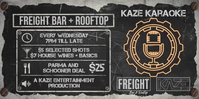 Live Karaoke entertainment at Freight Bar Ballarat - Wednesday nights with Kaze Entertainment.